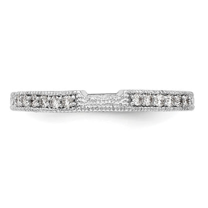 0.17ct. CZ Solid Real 14k White Gold Wedding Wedding Band Ring