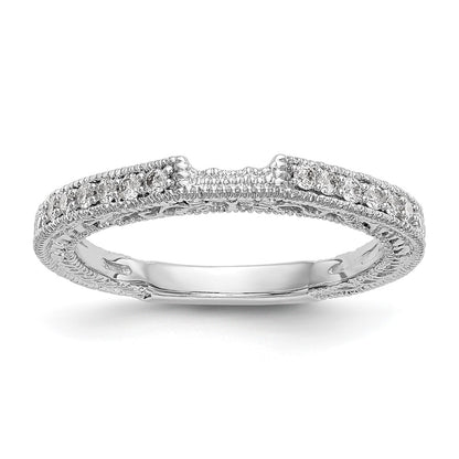 0.17ct. CZ Solid Real 14k White Gold Wedding Wedding Band Ring