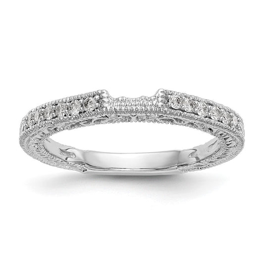 14k White Gold Real Diamond Wedding Band