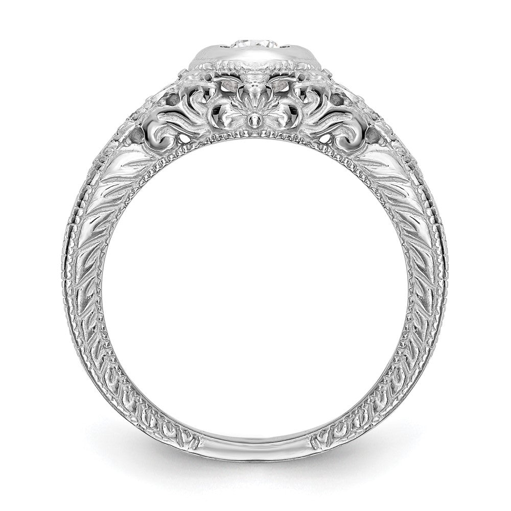 0.25ct. CZ Solid Real 14K White Gold Engagement Ring