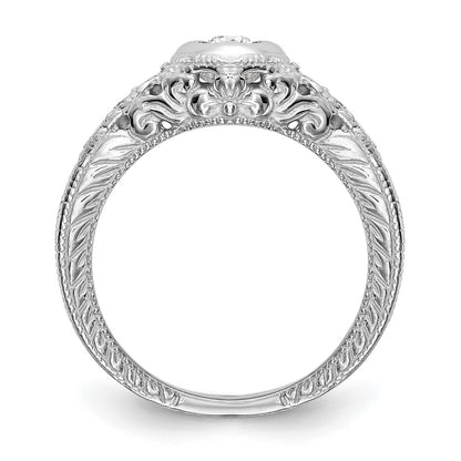 0.25ct. CZ Solid Real 14K White Gold Engagement Ring