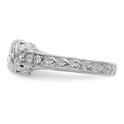 0.25ct. CZ Solid Real 14K White Gold Engagement Ring