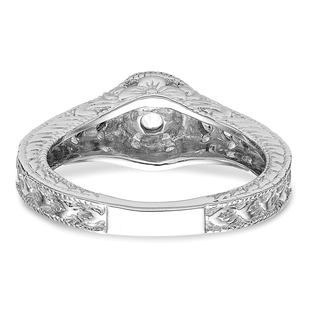 0.25ct. CZ Solid Real 14K White Gold Engagement Ring
