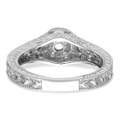 0.25ct. CZ Solid Real 14K White Gold Engagement Ring