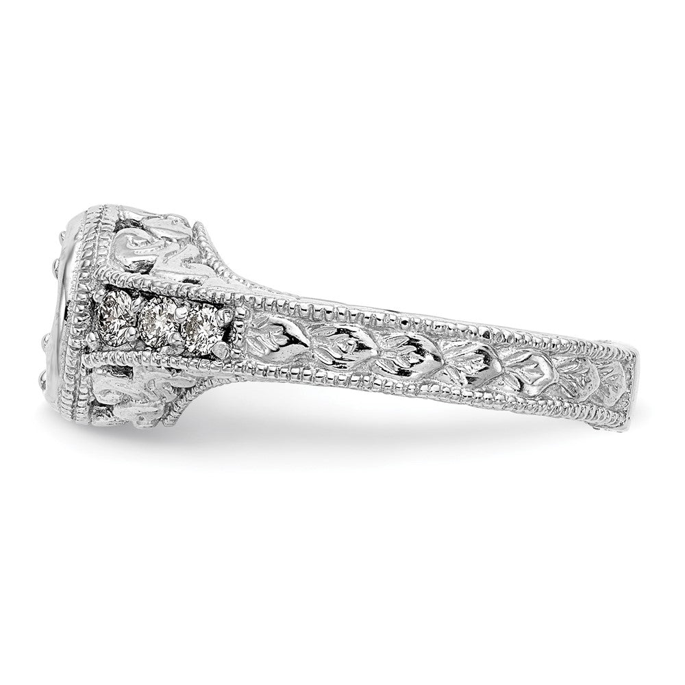 0.50ct. CZ Solid Real 14K White Gold Engagement Ring