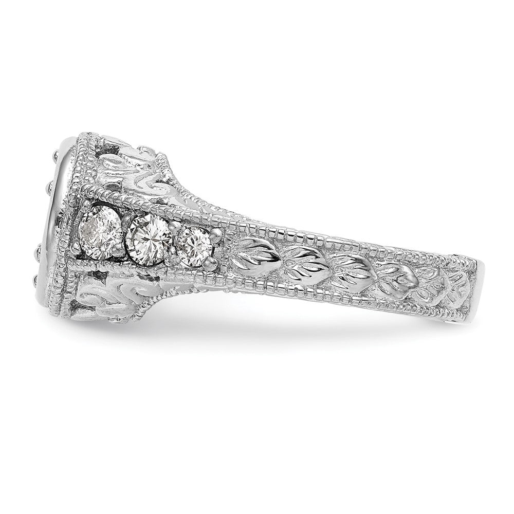 14K White Gold Simulated Diamond Engagement Ring