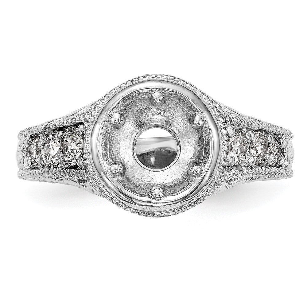 14K White Gold Simulated Diamond Engagement Ring