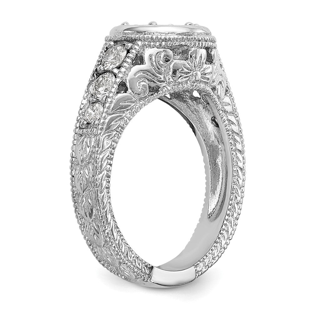 14K White Gold Simulated Diamond Engagement Ring