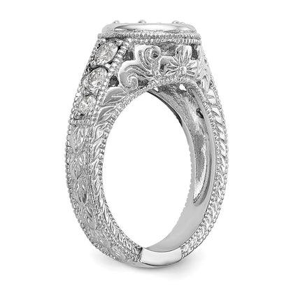 14K White Gold Simulated Diamond Engagement Ring