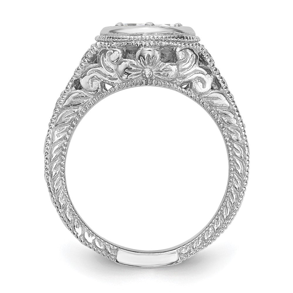 14K White Gold Simulated Diamond Engagement Ring