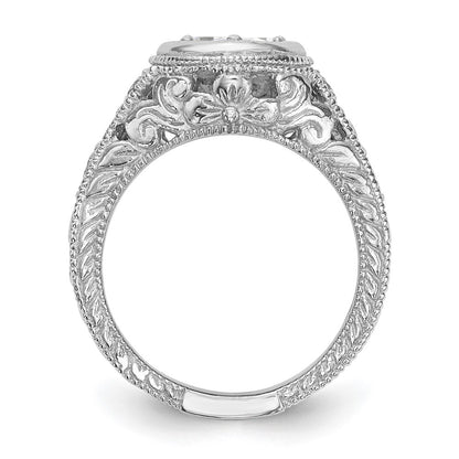 14K White Gold Simulated Diamond Engagement Ring