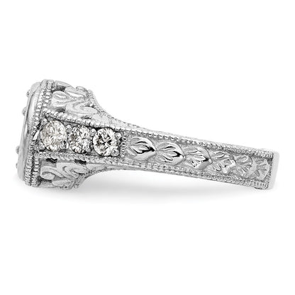 14K White Gold Simulated Diamond Engagement Ring