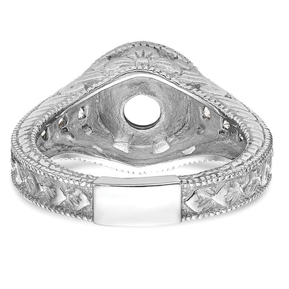14K White Gold Simulated Diamond Engagement Ring