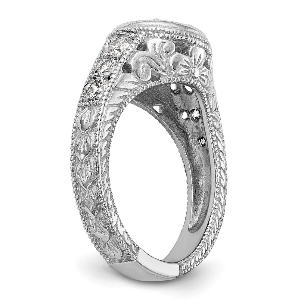 14K White Gold Simulated Diamond Engagement Ring