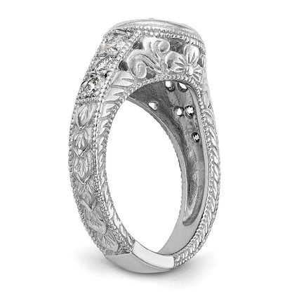 14K White Gold Simulated Diamond Engagement Ring