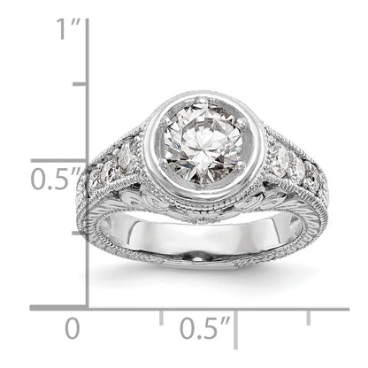 14K White Gold Simulated Diamond Engagement Ring