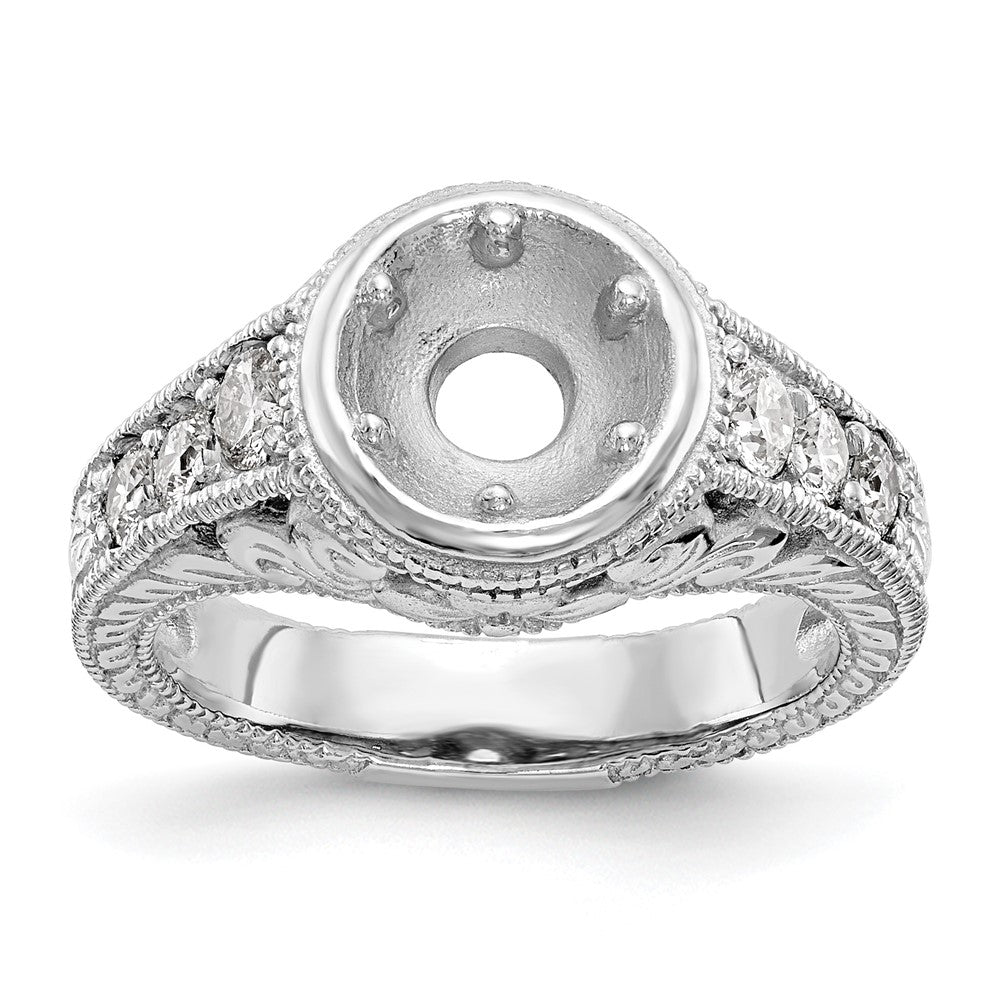 14K White Gold Simulated Diamond Engagement Ring