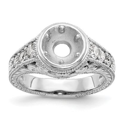 14K White Gold Simulated Diamond Engagement Ring