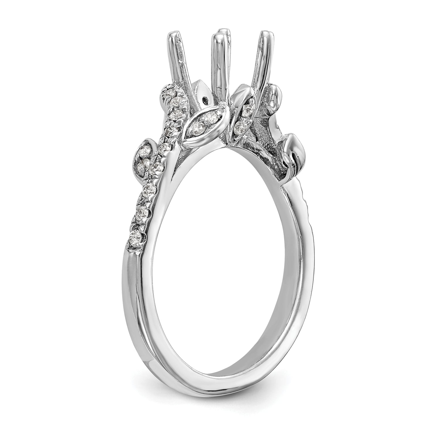 14k White Gold 3/8 Ct. Lab Grown Diamond VS/SI+ G+ 3/4 Ct. Center Round Channel Set Shared Prong Engagement Ring