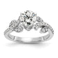 14k White Gold 3/8 Ct. Lab Grown Diamond VS/SI+ G+ 3/4 Ct. Center Round Channel Set Shared Prong Engagement Ring