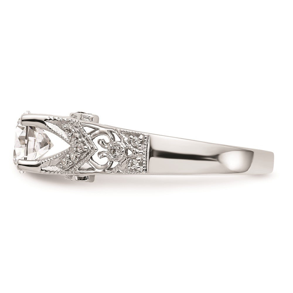 1.00ct. CZ Solid Real 14K White Gold Engagement Ring