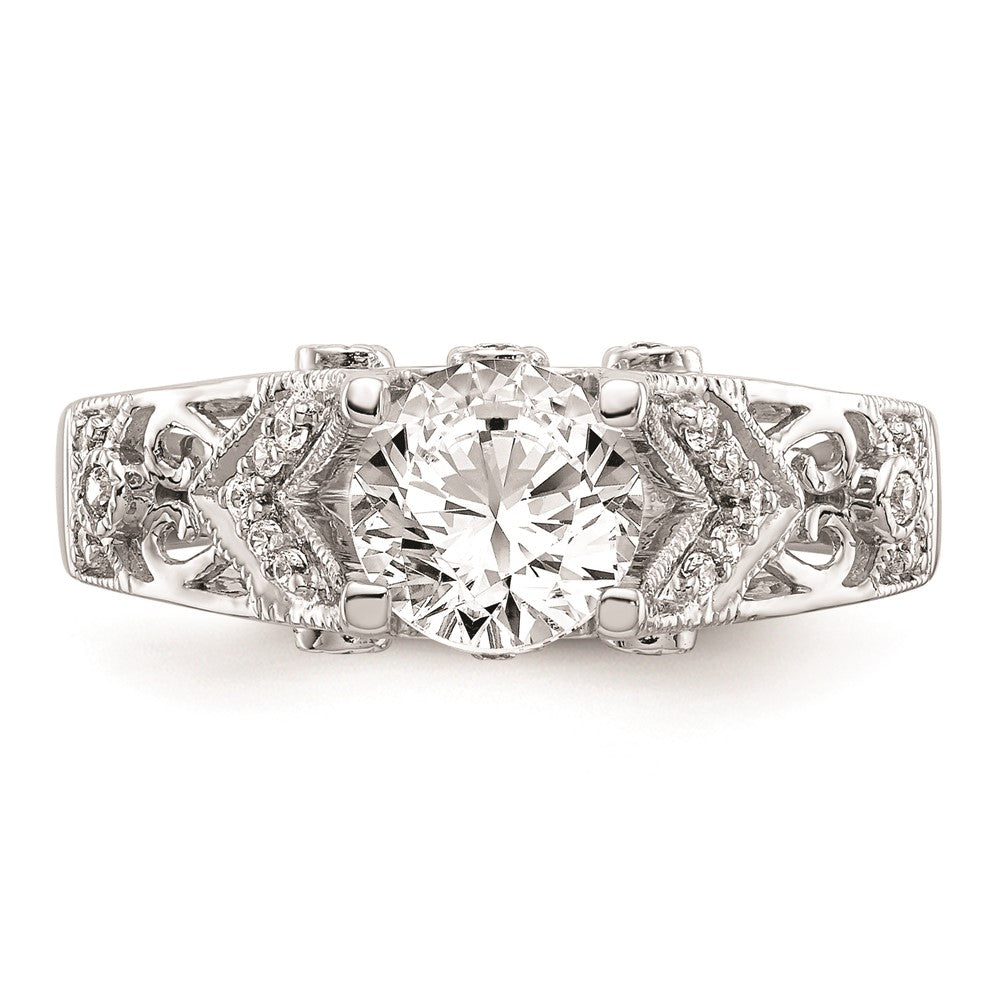 1.00ct. CZ Solid Real 14K White Gold Engagement Ring