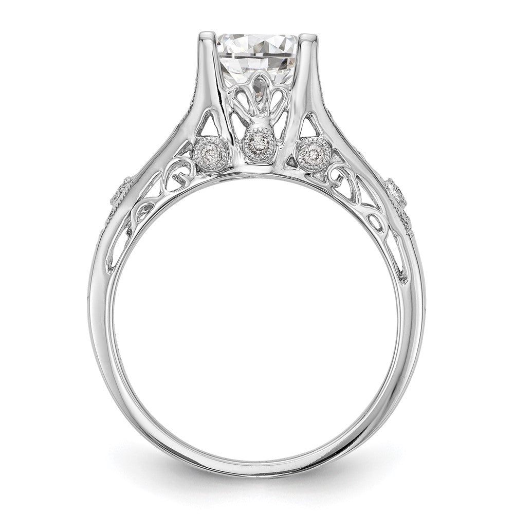 14K White Gold Simulated Diamond Engagement Ring