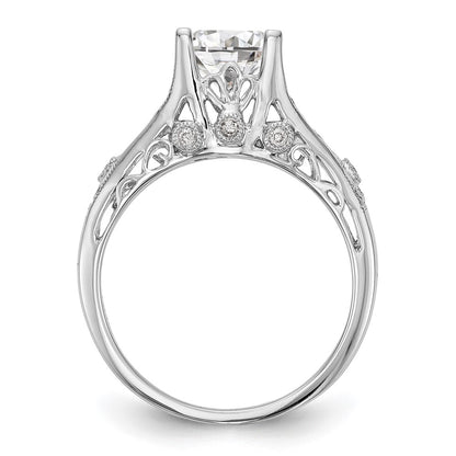14K White Gold Simulated Diamond Engagement Ring