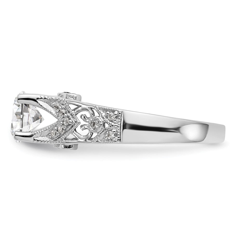 14K White Gold Simulated Diamond Engagement Ring