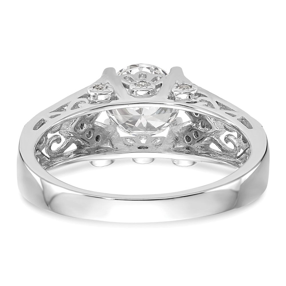 14K White Gold Simulated Diamond Engagement Ring
