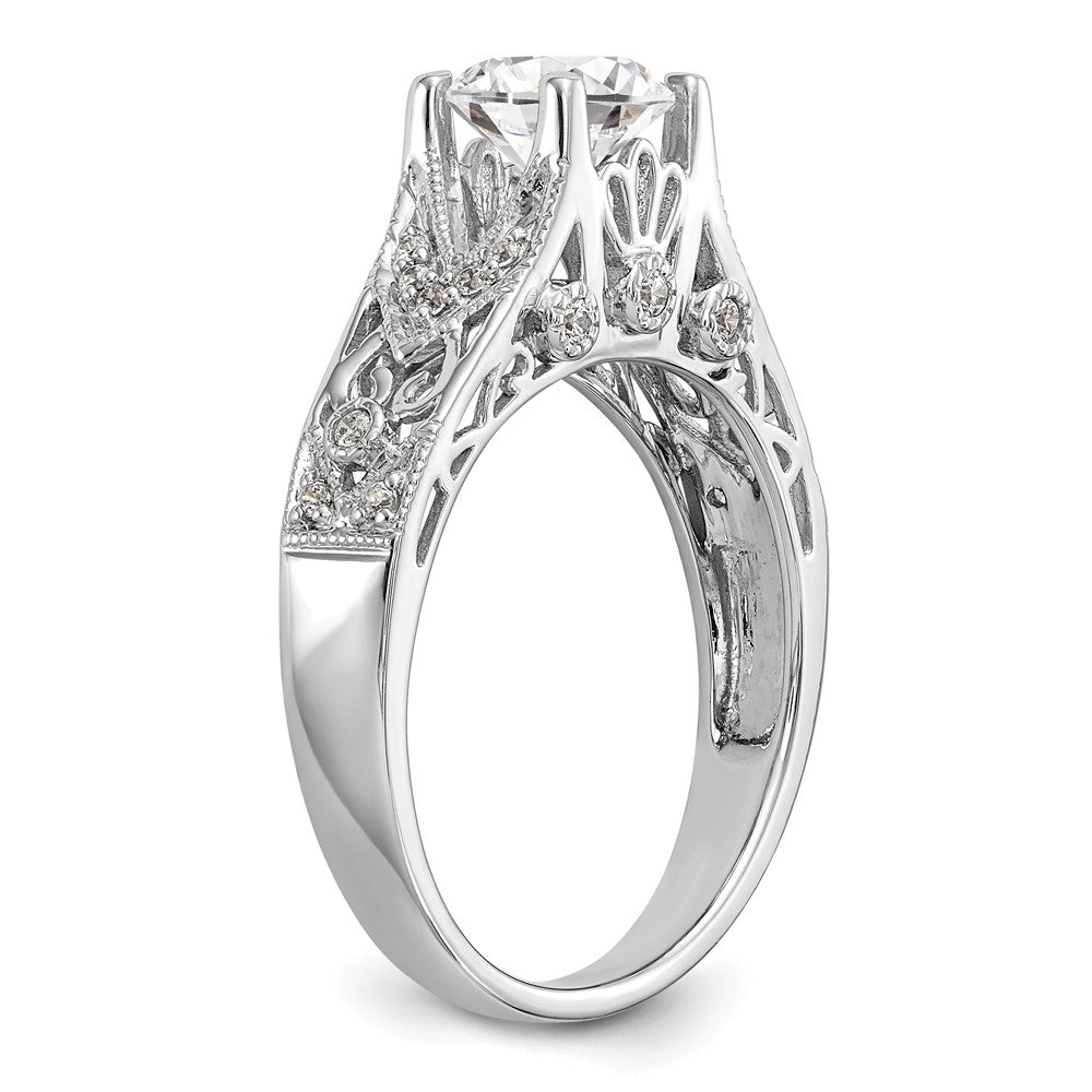 14K White Gold Simulated Diamond Engagement Ring