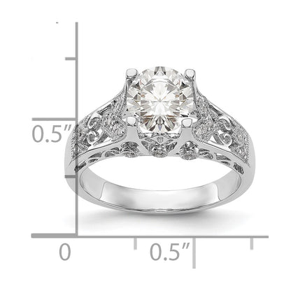 14K White Gold Simulated Diamond Engagement Ring