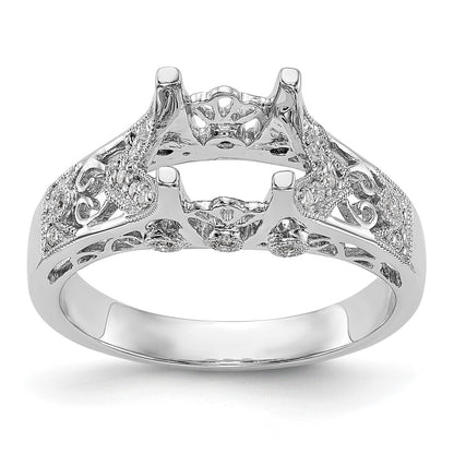 14K White Gold Simulated Diamond Engagement Ring