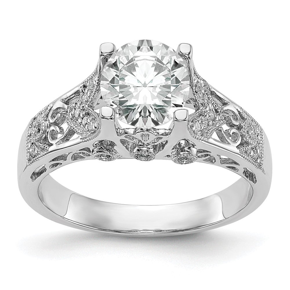 14K White Gold Simulated Diamond Engagement Ring