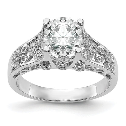 14K White Gold Simulated Diamond Engagement Ring