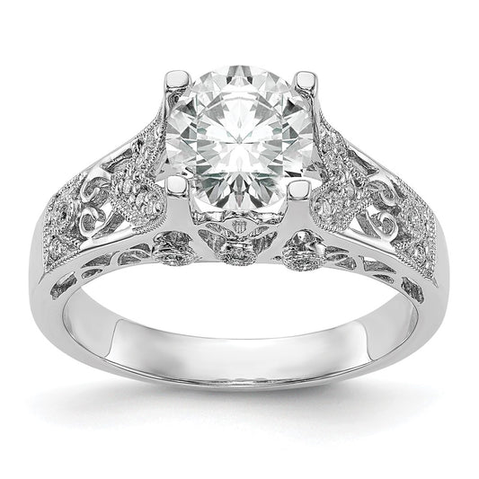 14K White Gold Simulated Diamond Engagement Ring