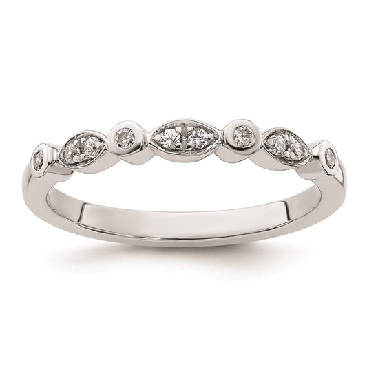 14k White Gold Real Diamond Wedding Band