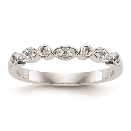14k White Gold Real Diamond Wedding Band