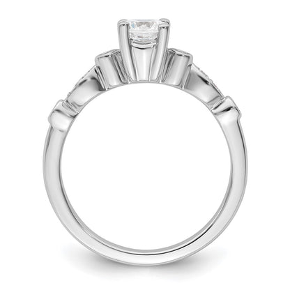 14K White Gold Simulated Diamond Engagement Ring