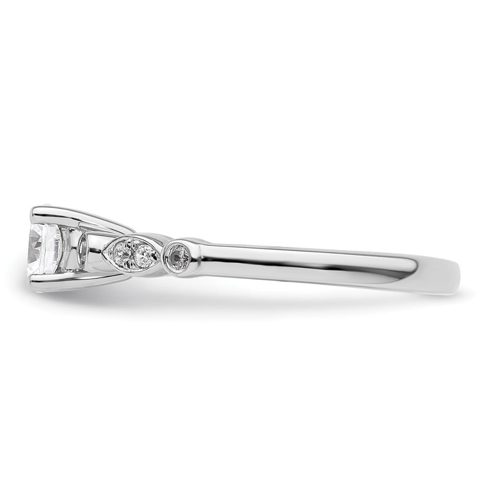 14K White Gold Simulated Diamond Engagement Ring