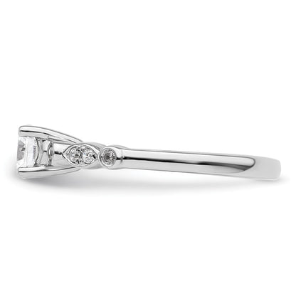 14K White Gold Simulated Diamond Engagement Ring