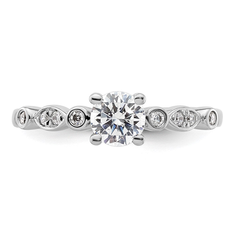 14K White Gold Simulated Diamond Engagement Ring