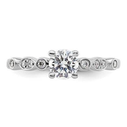 14K White Gold Simulated Diamond Engagement Ring