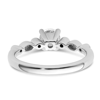 14K White Gold Simulated Diamond Engagement Ring