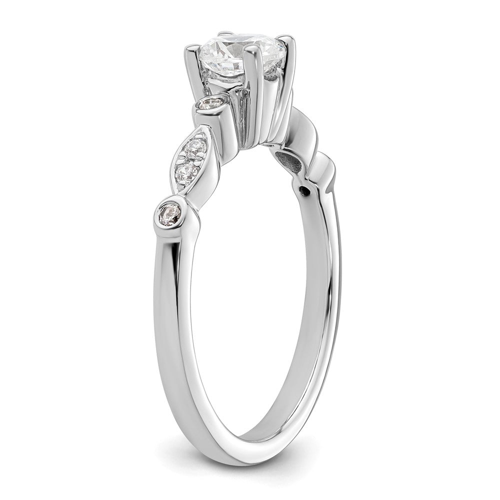14K White Gold Simulated Diamond Engagement Ring