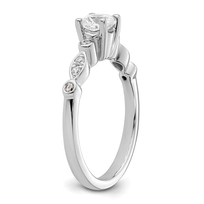 14K White Gold Simulated Diamond Engagement Ring