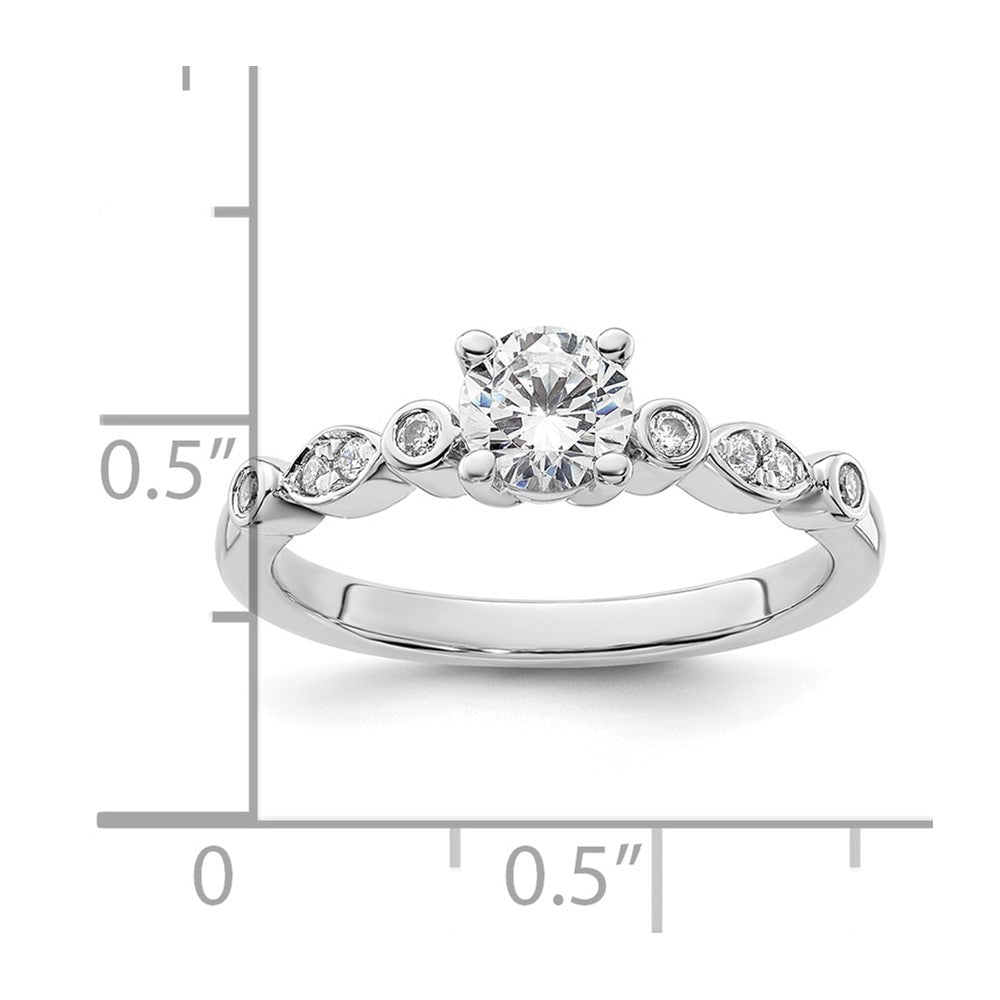 14K White Gold Simulated Diamond Engagement Ring