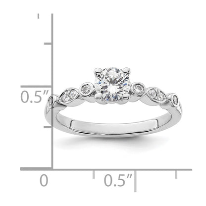14K White Gold Simulated Diamond Engagement Ring