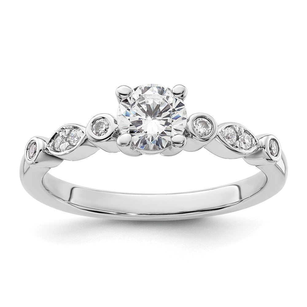 14K White Gold Simulated Diamond Engagement Ring