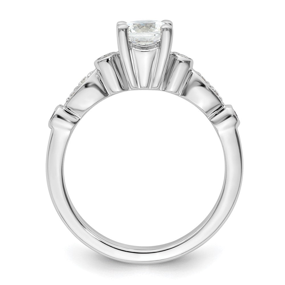 14K White Gold Simulated Diamond Engagement Ring